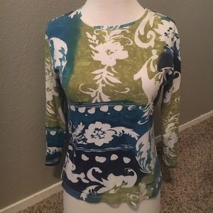 Chico’s multi blue and green top Size 1 (Medium)